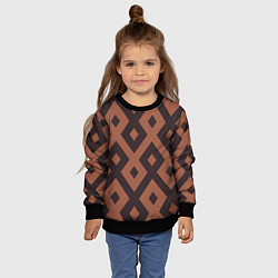 Свитшот детский Геометрический узор ромб, цвет: 3D-черный — фото 2