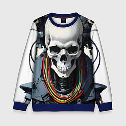 Свитшот детский Cool cyber skull - ai art fantasy, цвет: 3D-синий