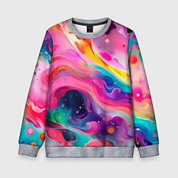 Свитшот детский Акварельный узор, цвет: 3D-меланж