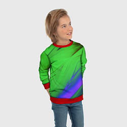 Свитшот детский Кислотно неоновая геометрия, цвет: 3D-красный — фото 2