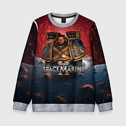 Свитшот детский Warhammer 40000 space marine 2 Captain Titus, цвет: 3D-меланж