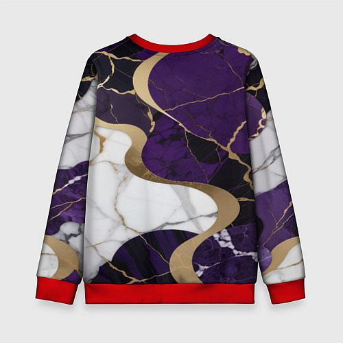 Детский свитшот Фиолетовый с белым и золотым / 3D-Красный – фото 2