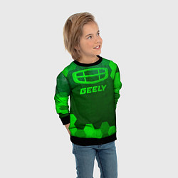Свитшот детский Geely - green gradient, цвет: 3D-черный — фото 2