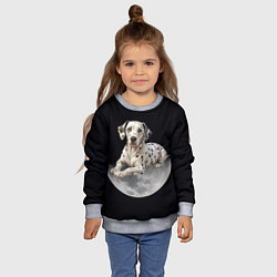 Свитшот детский Далматин и луна, цвет: 3D-меланж — фото 2