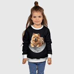 Свитшот детский Чау-чау палевый и луна, цвет: 3D-белый — фото 2