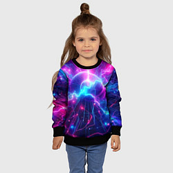 Свитшот детский Космическая неоновая абстракция - нейроарт, цвет: 3D-черный — фото 2