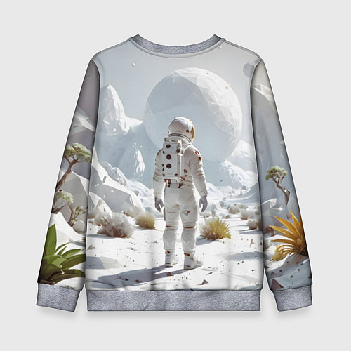 Детский свитшот Астронавт на белой планете / 3D-Меланж – фото 2