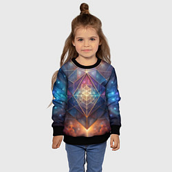 Свитшот детский Космическая геометрическая абстракция, цвет: 3D-черный — фото 2
