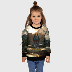 Свитшот детский Skyrim logo природа, цвет: 3D-черный — фото 2