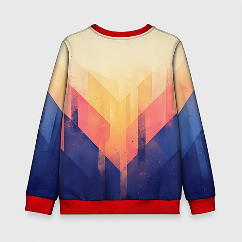 Детский свитшот Abstract art - geometric shapes / 3D-Красный – фото 2