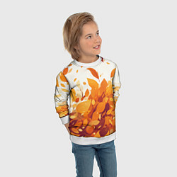 Свитшот детский Осенние опавшие листья, цвет: 3D-белый — фото 2
