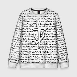 Свитшот детский Doom надписи, цвет: 3D-белый