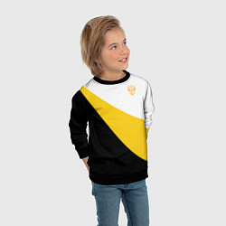 Свитшот детский Сокрушу пред ним врагов его малый желтый герб Нико, цвет: 3D-черный — фото 2