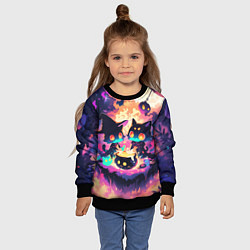 Свитшот детский 2 котика ведьмы, цвет: 3D-черный — фото 2