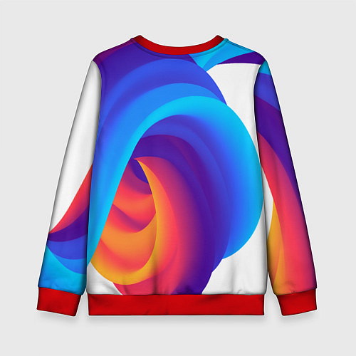 Детский свитшот Неоновые волны абстракция / 3D-Красный – фото 2