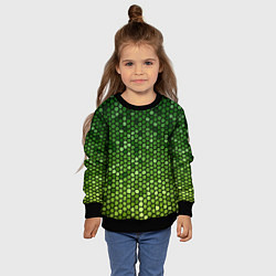 Свитшот детский Мозаика под зеленую змею, цвет: 3D-черный — фото 2