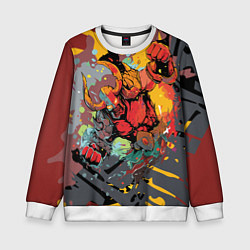 Свитшот детский Красный викинг, цвет: 3D-белый