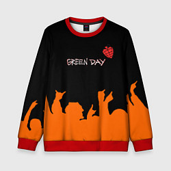 Свитшот детский Green day rock, цвет: 3D-красный