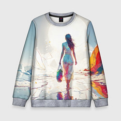Детский свитшот Девушка на фантастическом пляже