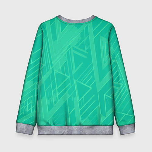 Детский свитшот Мятный зелёный однотонный геометричный / 3D-Меланж – фото 2