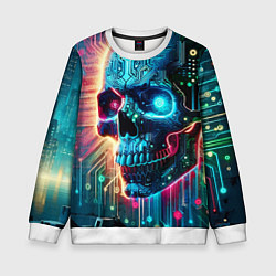 Детский свитшот Cool cyber skull - neon glow