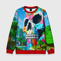 Детский свитшот Minecraft skull - ai art fantasy
