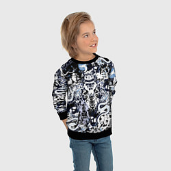 Свитшот детский Японский самурай и драконы, цвет: 3D-черный — фото 2