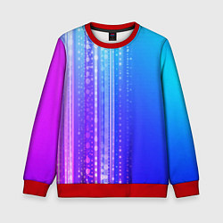 Свитшот детский Неоновая абстракция полосы, цвет: 3D-красный