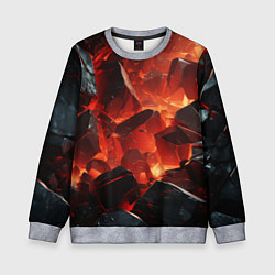 Свитшот детский Текстура черных камней, цвет: 3D-меланж