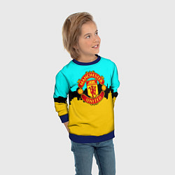 Свитшот детский Манчестер Юнайтед текстура, цвет: 3D-синий — фото 2