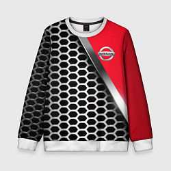 Свитшот детский Nissan metalic auto, цвет: 3D-белый