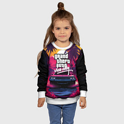 Свитшот детский Grand Theft Auto VI - автомобиль на закате, цвет: 3D-белый — фото 2