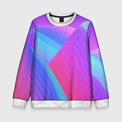 Свитшот детский Неоновая геометрия полосы, цвет: 3D-белый