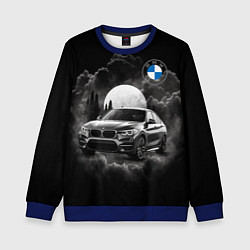 Свитшот детский BMW закат солнца, цвет: 3D-синий