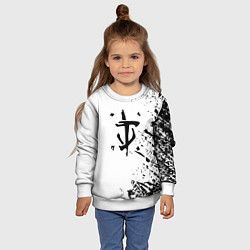 Свитшот детский Doom logo краски чёрные, цвет: 3D-белый — фото 2