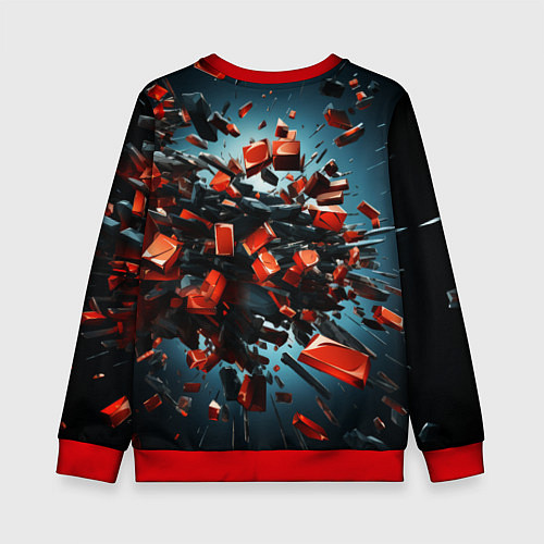 Детский свитшот Геометрический взрыв пластин / 3D-Красный – фото 2