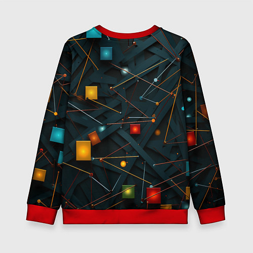 Детский свитшот Геометрическая абстракция / 3D-Красный – фото 2