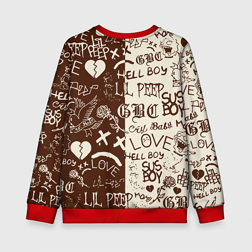 Детский свитшот Lil peep retro pattern / 3D-Красный – фото 2