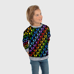 Свитшот детский Marshmello pattern neon, цвет: 3D-меланж — фото 2