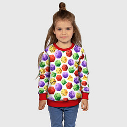 Свитшот детский Игровые разноцветные кости паттерн, цвет: 3D-красный — фото 2
