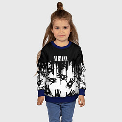 Свитшот детский Nirvana rok hand, цвет: 3D-синий — фото 2