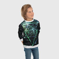 Свитшот детский Космические линии звезды, цвет: 3D-белый — фото 2