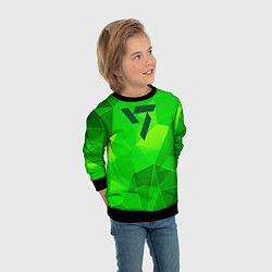 Свитшот детский Seventeen green poly, цвет: 3D-черный — фото 2