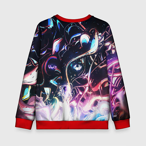Детский свитшот Фрактальный узор текстура / 3D-Красный – фото 2