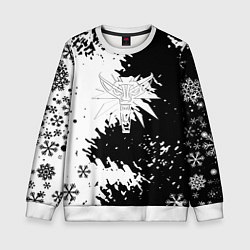 Свитшот детский Ведьмак снежинки, цвет: 3D-белый