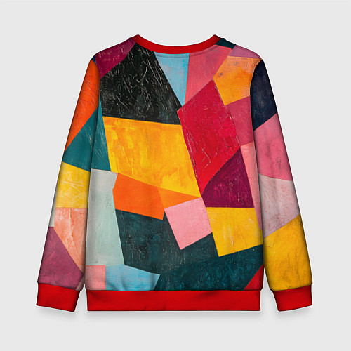 Детский свитшот Геометрия мозайка / 3D-Красный – фото 2