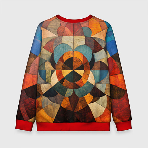 Детский свитшот Винтажная мозайка / 3D-Красный – фото 2