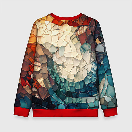 Детский свитшот Мозаика в виде плитки / 3D-Красный – фото 2