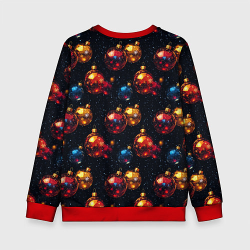 Детский свитшот Новогодние шары паттерн / 3D-Красный – фото 2