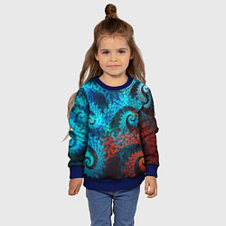Свитшот детский Оптическая абстракция узор, цвет: 3D-синий — фото 2